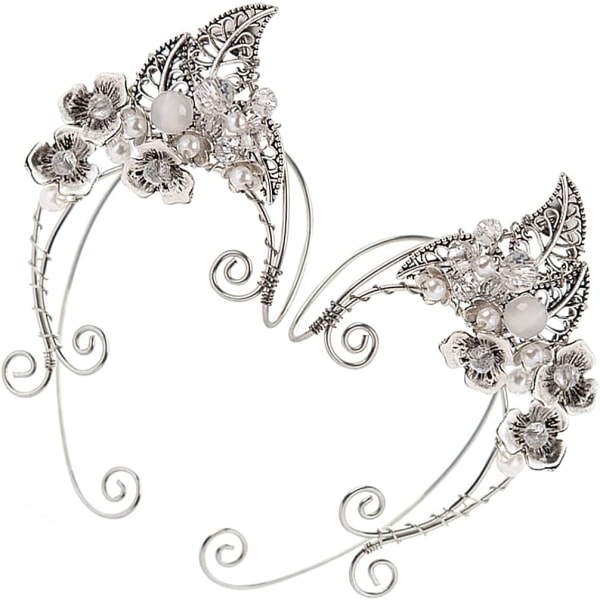 Elf Ear Cuffs Fairy Clip On Örhängen Wing Cuff Wrap Örhänge Handgjorda filigran för bröllop Halloween Cosplay