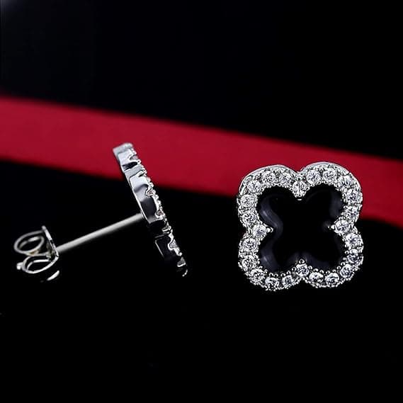 Sterling 925 sølvøreringe til kvinder, krystaløreringe, anti-allergi øreringe (kort sølv) Silver