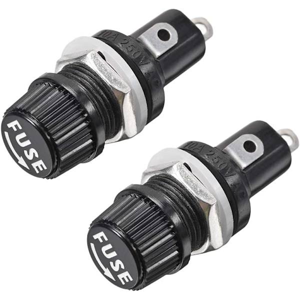Skruvlockspanelmonterad 5x20mm säkringshållare AC 125V/15A 250V/10A 2 st