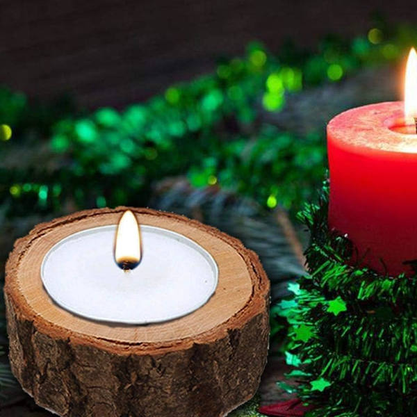 Trä Ljusstake Lampa DIY Stake Ljusstake Heminredning - (Kort) 12 Stycken
