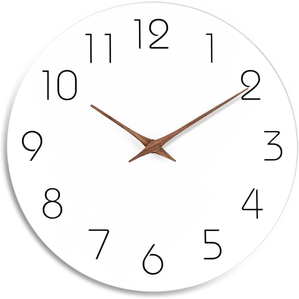 Heminredning Trä Silent Tickless Clock 10-tums väggklocka (A Style) color 1