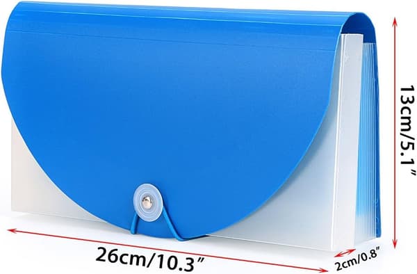 Kvitteringsorganisering Mappelommer 13 Lommer Mini Utvidbar blue