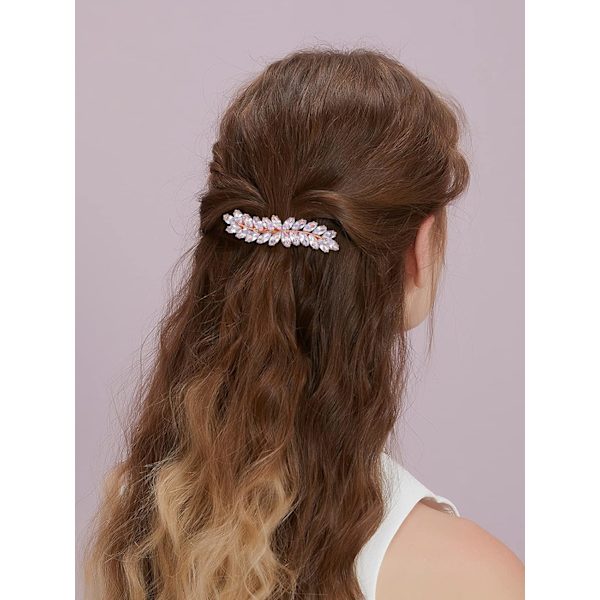2 st blad blomma strass hårspännen glittrande hårklämmor bröllopshår accessoarer