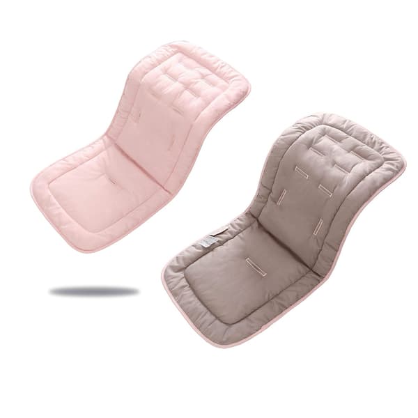 Barnevognseteinnlegg i ren bomull, størrelse 32x80cm grå-rosa