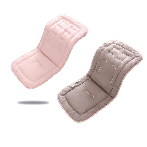 Barnvagnsinsats i ren bomull, storlek 32x80cm grå-rosa