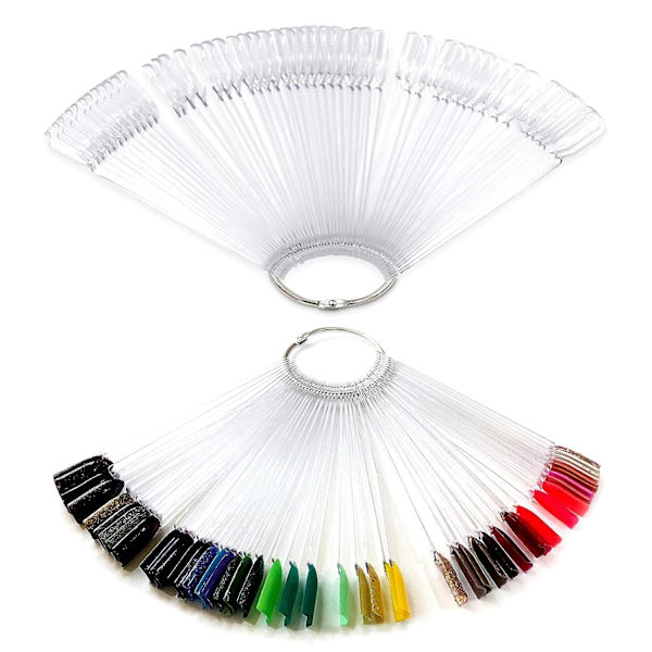 Nagelprover 1 set totalt 50 tips plast nagelprover genomskinliga pinnar