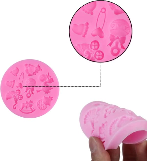 2 stk. chokolade søde forme 3D babyfødder form baby DIY kage bageværktøj