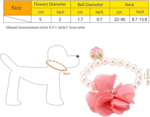 Elastisk kjede for hund og katt til valpehalsbånd pink