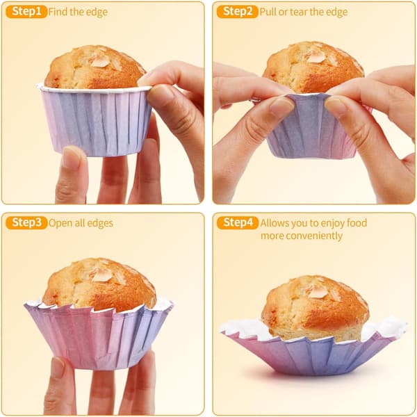 Pakke med 50 papirform til muffins, mini cupcakeformer til bryllup, bursdager (rosa-blå)