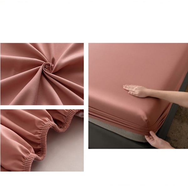 Andningsbar dammtät madrasskydd - Vattentätt lakan - 30 cm djup ficka pink 90*200cm