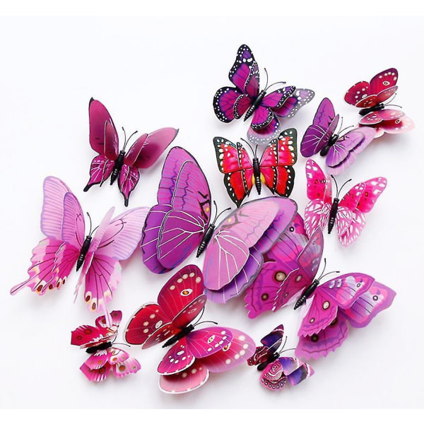 36 st dubbellager 3D fjärilsväggklistermärken Avtagbara väggdekor Fjärilsdekor Color 5
