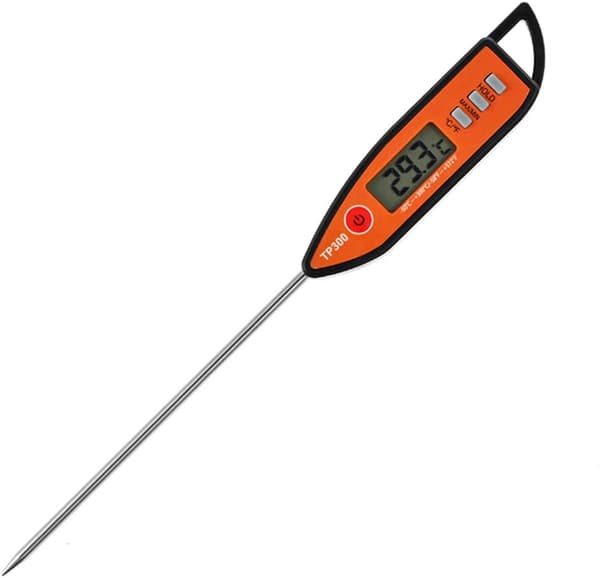 Steketermometer, digitalt mattermometer med øyeblikkelig avlesning, lang sonde