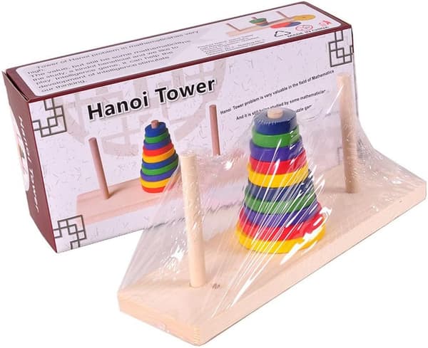 Puupeli Aivot Puzzle Hanoi-torni Klassinen Torni Joki Bambu Avaa Puzzle