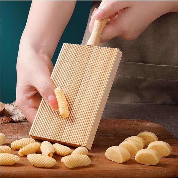 1 stk. Gnocchi Maker Pasta Bræt Makaroni Bræt Gnocchi Plade Træ Gnocchi Spatel Makaroni