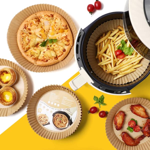 100 stk. non-stick engangsforinger til airfryer til 3-5QT Airfryer, fødevaregodkendt bagepapir (7,9\")
