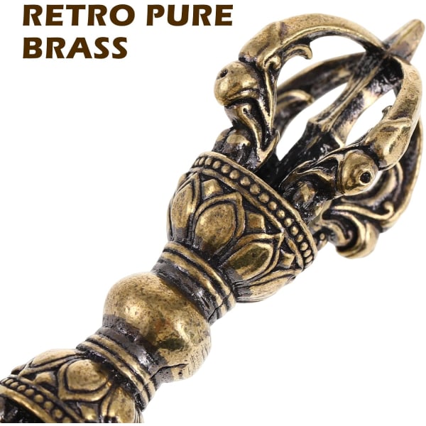 2st Antik vintage mortelstöt samlarobjekt Energisprit Buddhism Device Vajra Brass