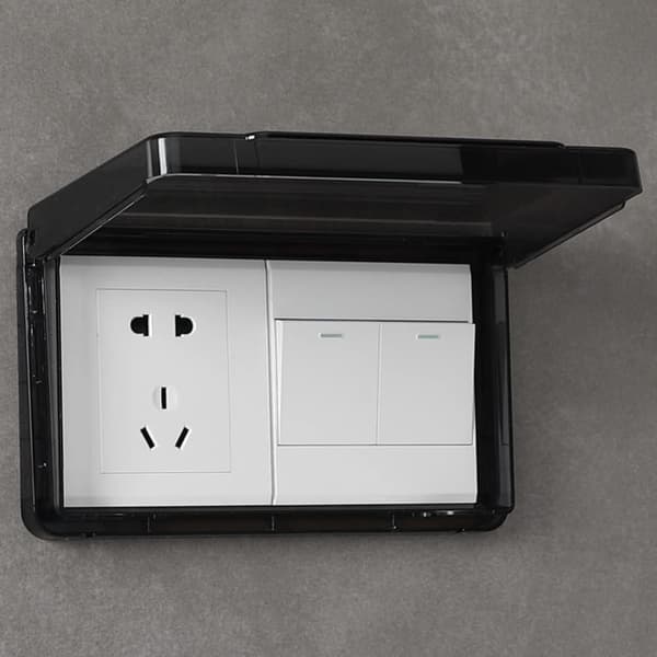 Bryterbeskyttelse 2 stk Veggbryter Stikkontakt Frontplate Panelboks Vanntett Stikkontaktdeksel