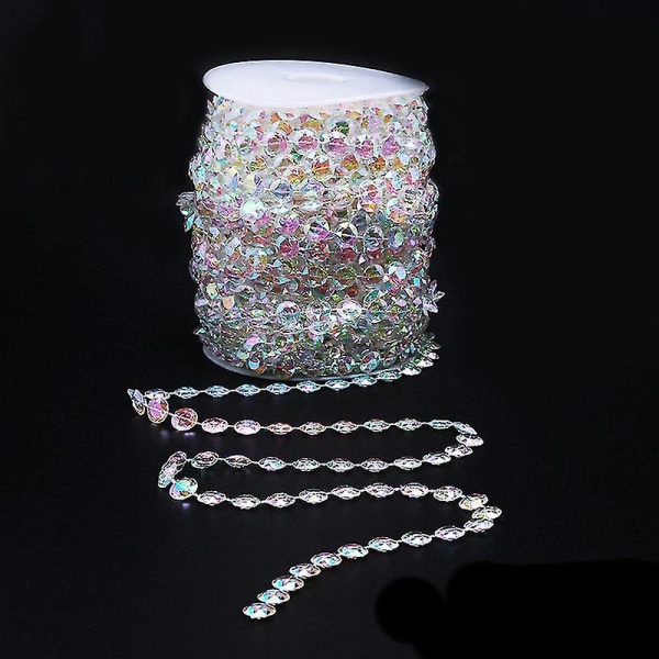 30M kristaller glaspärlor iriserande kristallgirland diamant akrylpärlor för DIY-bröllopsdekoration (färgglad) colorful