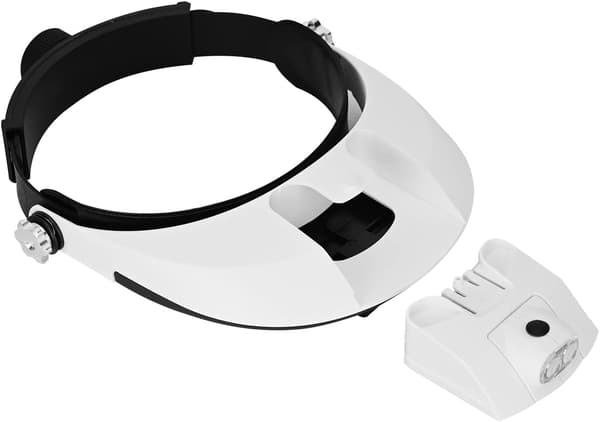 Hodebåren leseforstørrelsesglass LED-lys Håndfri hodebånd belyst forstørrelsesglass