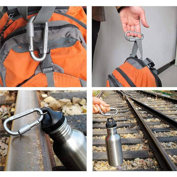 Aluminium D-typ karbinhake stark lätt spänne ryggsäck spänne rem lås - 6-pack
