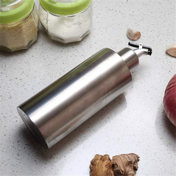 Olie- og eddikebeholder i rustfrit stål sprayflaske krydderiopbevaringstank - 550 ml