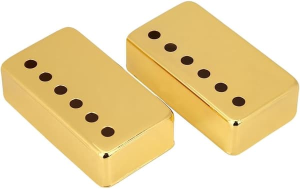 Sett med 2 gitarpickupdeksler for hals- og bro-pickup (gull)