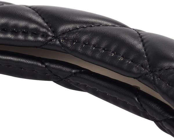 Universal bilratdæksel konstruktionstid PU læder med diamant 15 tommer / 37-38 cm (sort) Black