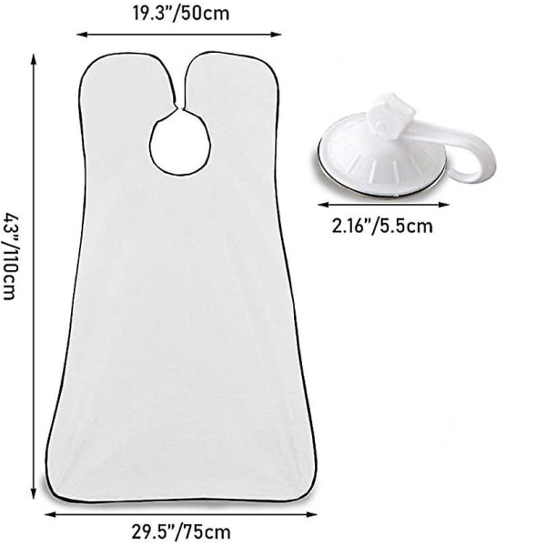 Vattentät rakduk för män Transparent sugkopp (vit) 1 st White