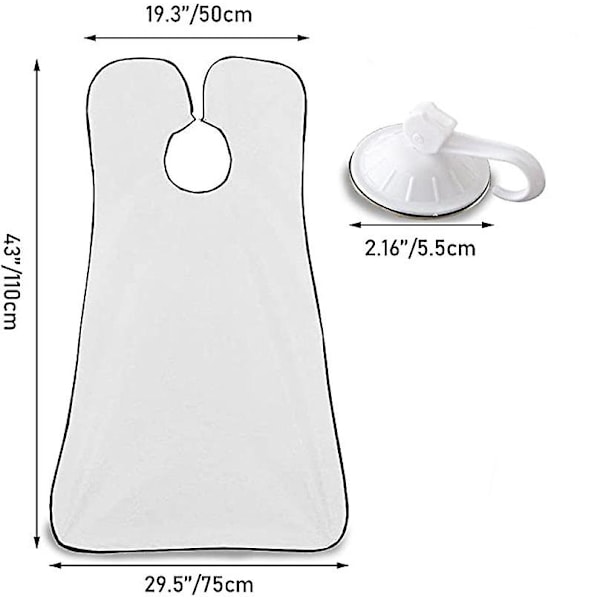 Vattentät rakduk för män, transparent sugkopp (vit) 1 st White