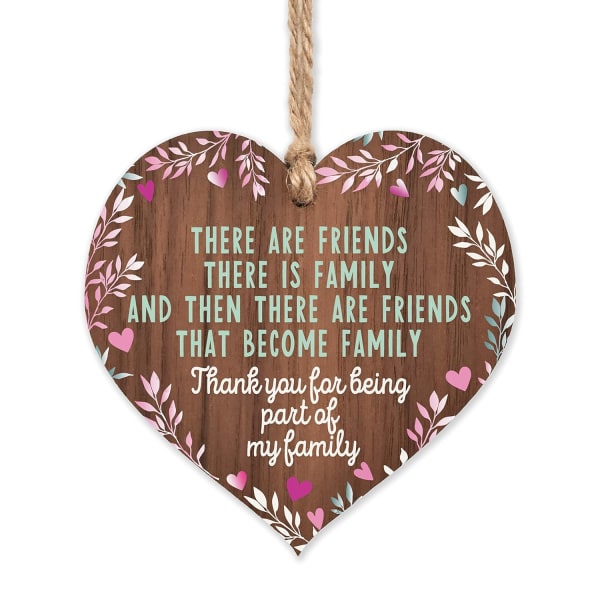 Vänner som är familjen trä hjärta | presenter till vänner kvinnor | bästa vän plakett color 2