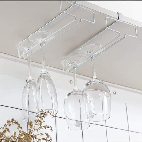 Vinglassholder for opptil 4 glass (2 stk, hvit)