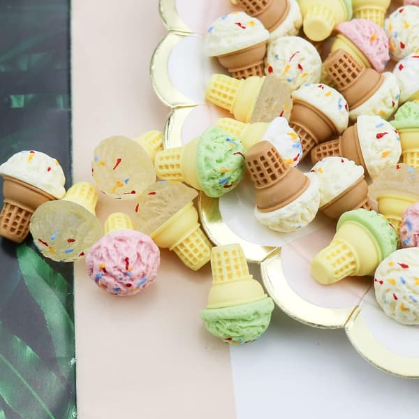 40 STK 3D Is Resin Charm Uden Hul Perler til DIY Scrapbooking Pynt