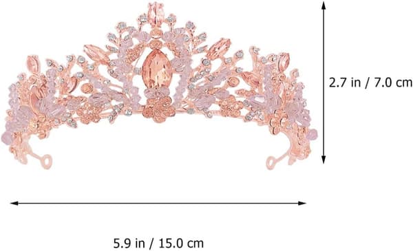 Krystallhodebånd Diamant Brudehodeplagg Bryllupsball Krone Hårpynt (Rosa) Pink