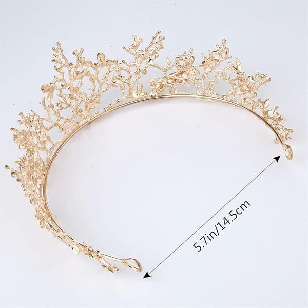 Bryllupsprinsesse-tiara, barokk dronningkrone med rhinsteiner for bryllup, missekåring, fest