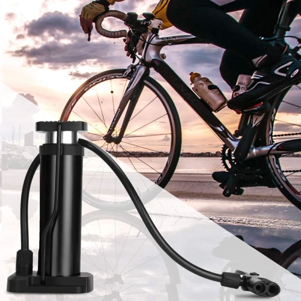 Mini bärbar fotpump för cykel, universell Presta och Schrader ventil