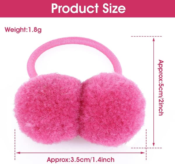 28 stk. Pom Pom Hårelastik, Søde Elastiske Hårbånd Bløde Hestehale Håraccessories (Tilfældig Farve)