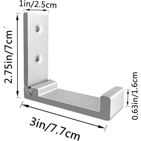 Fällbara väggkrokar, 5 väggkrokar, klädhängare i aluminiumlegering lämpliga för hattar, väskor och träningsutrustning (argument) silvery