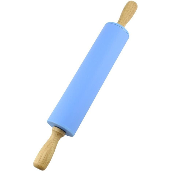 Silikonkavel Non Stick-yta Trähandtag 1,97X15,15 (Blå) blue
