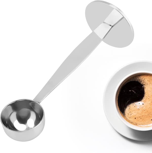 Kaffeske, kaffedoserer og stamper, 2 i 1 kaffeåbner og stamper kaffemål rustfrit stål
