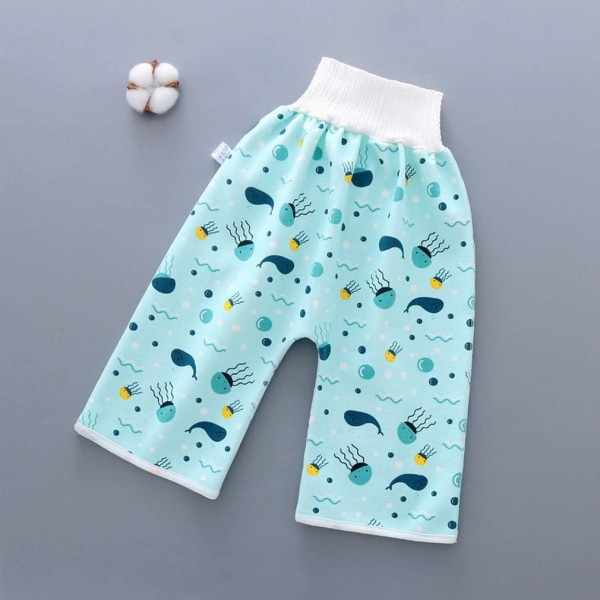 Förpackning med 2 Baby Shorts Träningsbyxor Blöjbyxor Lärande Barnshorts Potty（style 1 L) color 2 l