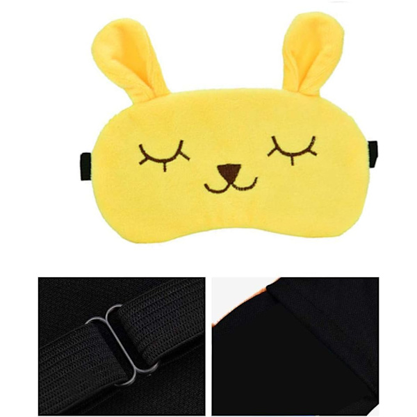 4 st Bärbar Elastisk Plysch Kanin Cartoon Blackout Sovögonmask