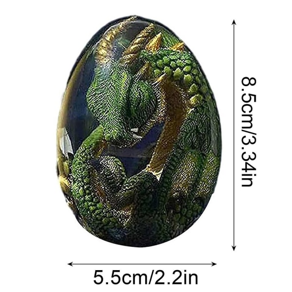 Lava Dragon Egg Crystal Dinosaur Egg Resin Skulptur Prydnader (Grön) green