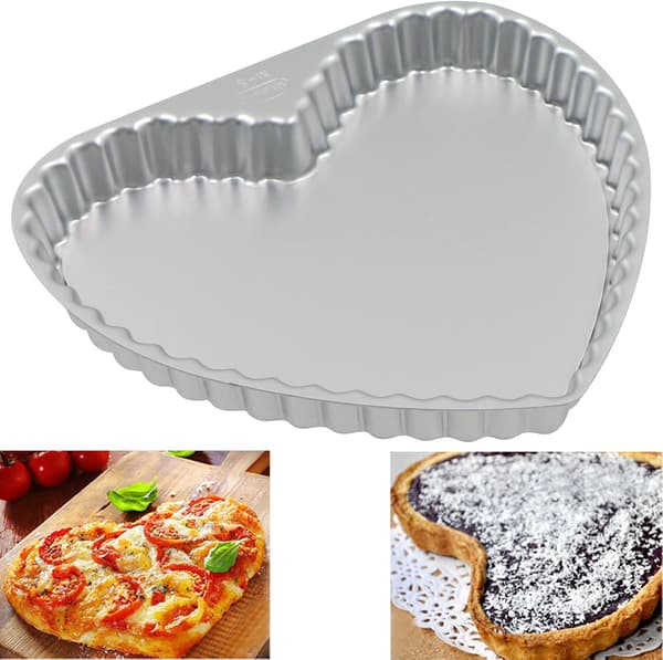 Terteform, quicheform, bakeformer, 21 cm, hjerteform, terteformer med løftebunn