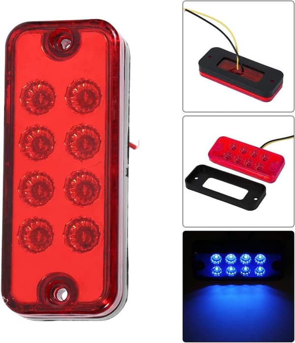 6 stk. 12V 8 LED Lastbil Trailer Sidemarkeringslys Indikatorlamper (Farve: Rød)
