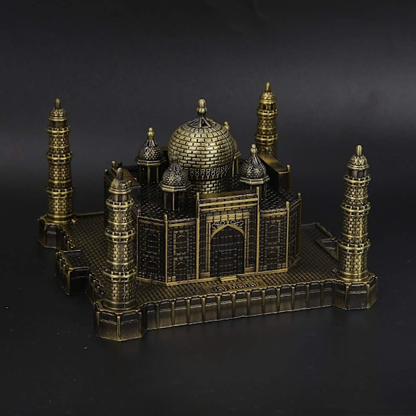 Mini Indien Taj Mahal Metall Världsberömd Landmärke Byggmodell Prydnader Stor Souvenir