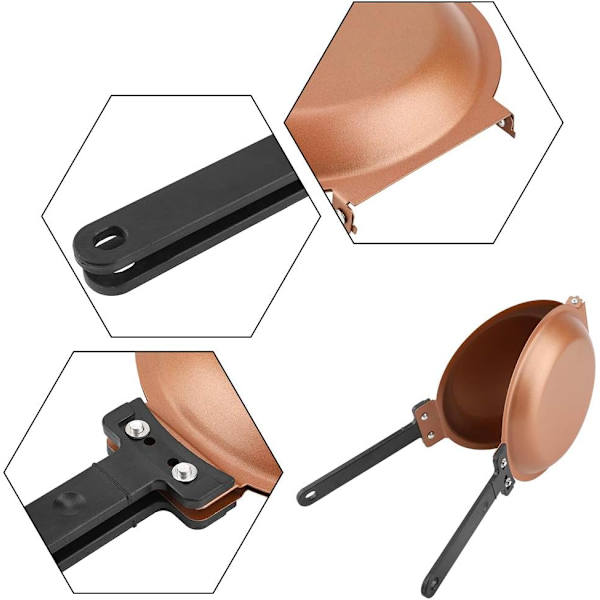 Flip Frying Pancake Maker Dubbelsidig Non-Stick Keramisk Beläggning Hushållskök Redskap (Röd Koppar)