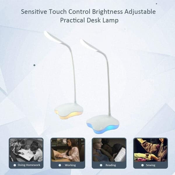 110 * 100 * 280mm Svanhode Blått Lys LED Bordlampe USB Lading Student Øyebeskyttelse Bordlampe Lading Plug-in