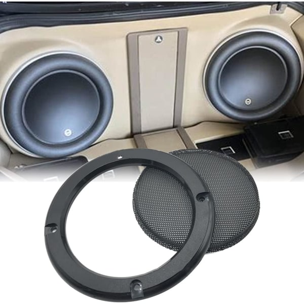 Högtalargallerlock Subwoofer-skydd Dekorativ cirkel för bilhögtalare, Svart（5 tum） 8 Inch