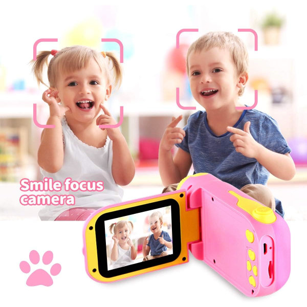 Barn digitalkamera leksaker toddler kamera 1080P fotografering stötsäker kamera Pink