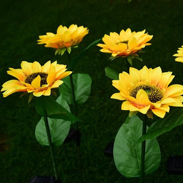 Solar udendørs LED Sumflower Solar Haveplæne Landskabslampe 2 STK